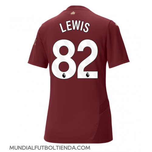 Camiseta Manchester City Rico Lewis #82 Tercera Equipación Replica 2024-25 para mujer mangas cortas